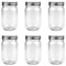 6 Pieces 16 Ounce Clear Plastic Mason Jars Containers With Screw Sealing Metal Tinplate Lids,Refillable Empty PET Plastic Slime Candy Storage Jars Containers for Home Kitchen Art Craft